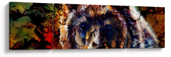 Obraz - Medvěd, malba (170x50 cm)