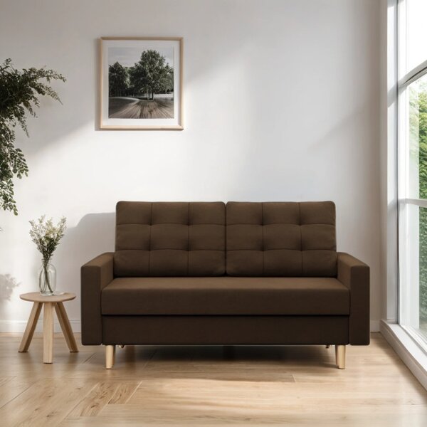 Dvoumístná pohovka BLANK Comfort rozkládací, hnědá