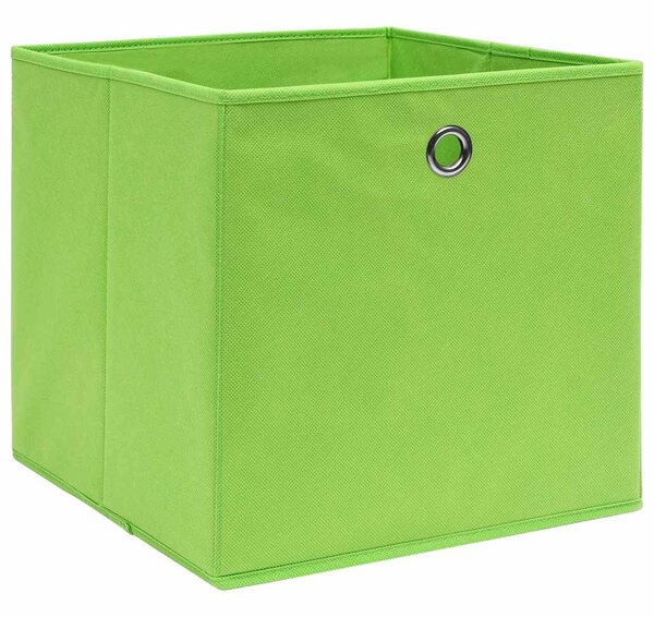 Úložné boxy 10 ks netkaná textilie 28 x 28 x 28 cm zelené 325229
