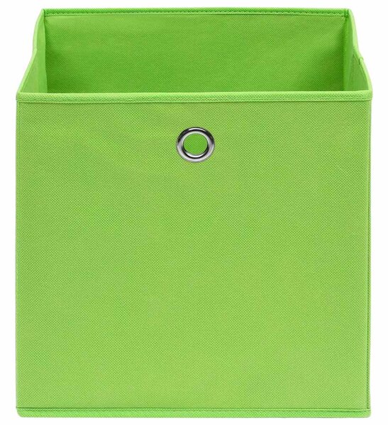 Úložné boxy 10 ks netkaná textilie 28 x 28 x 28 cm zelené 325229