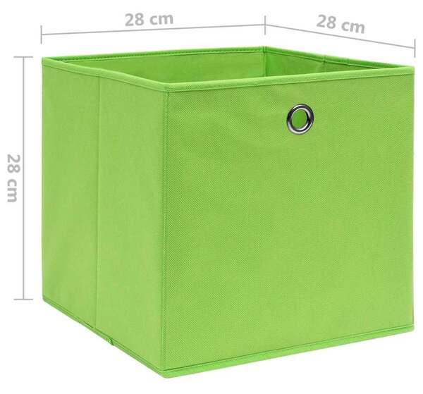Úložné boxy 10 ks netkaná textilie 28 x 28 x 28 cm zelené 325229