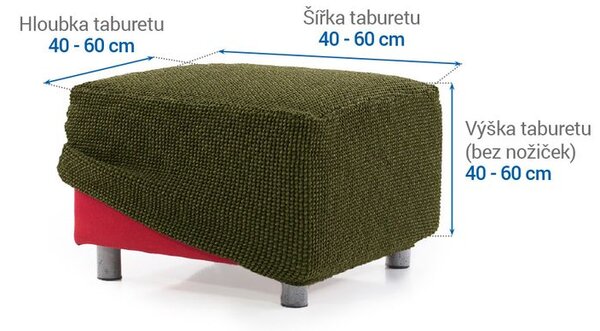 Super strečové potahy NIAGARA zelená taburet (40 - 60 cm)