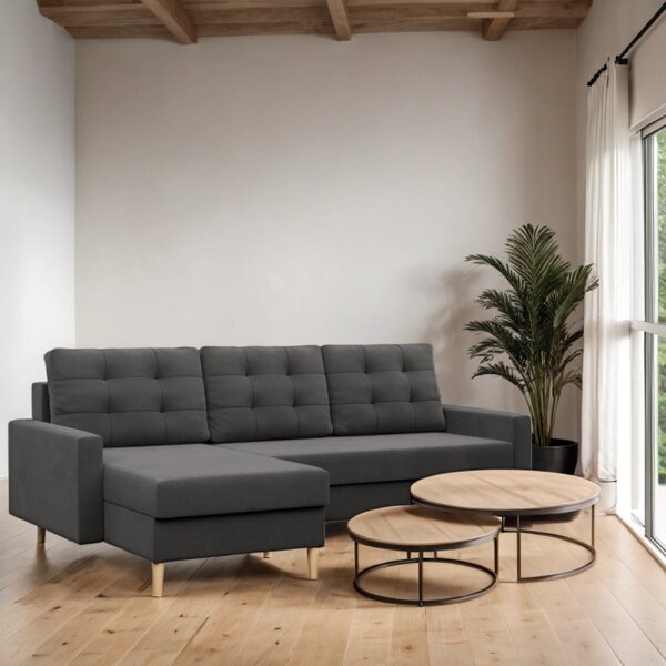 Rohová rozkládací sedačka BLANK Comfort šedá