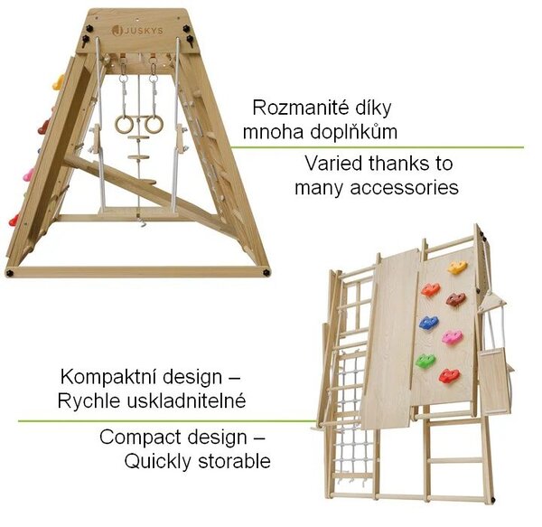 Dětské vnitřní dřevěné hřiště se skluzavkou, skládací velké