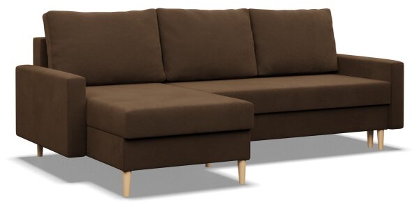 Rohová rozkládací sedačka BLANK Comfort hnědá