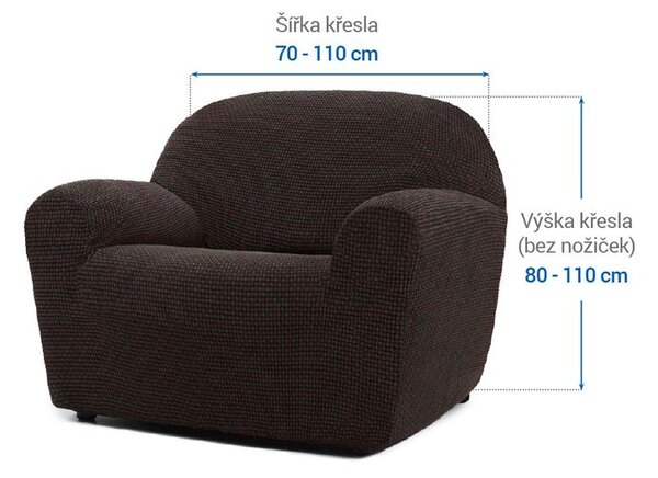 Super strečové potahy NIAGARA čokoládová křeslo (š. 70 - 110 cm)