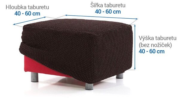 Super strečové potahy NIAGARA čokoládová taburet (40 - 60 cm)