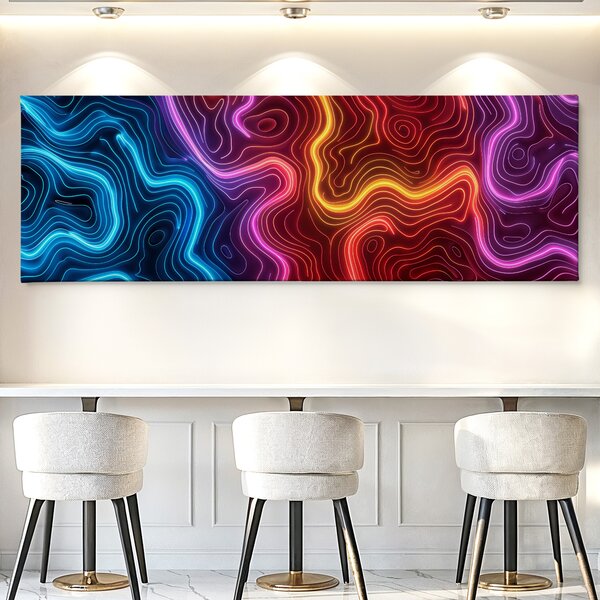 Obraz na plátně - Neonové orgie FeelHappy.cz Velikost obrazu (šířka x výška): 60 x 20 cm