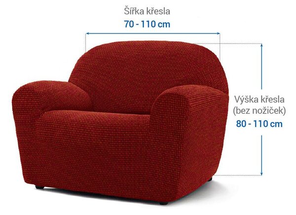 Super strečové potahy NIAGARA cihlová křeslo (š. 70 - 110 cm)