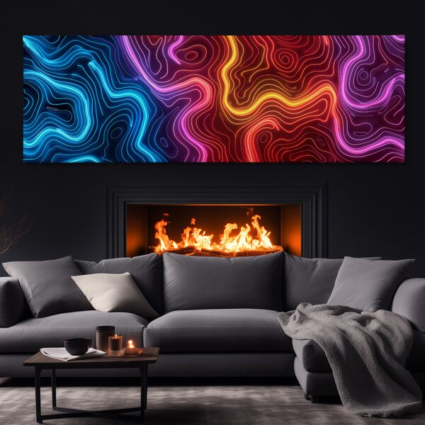 Obraz na plátně - Neonové orgie FeelHappy.cz Velikost obrazu (šířka x výška): 60 x 20 cm
