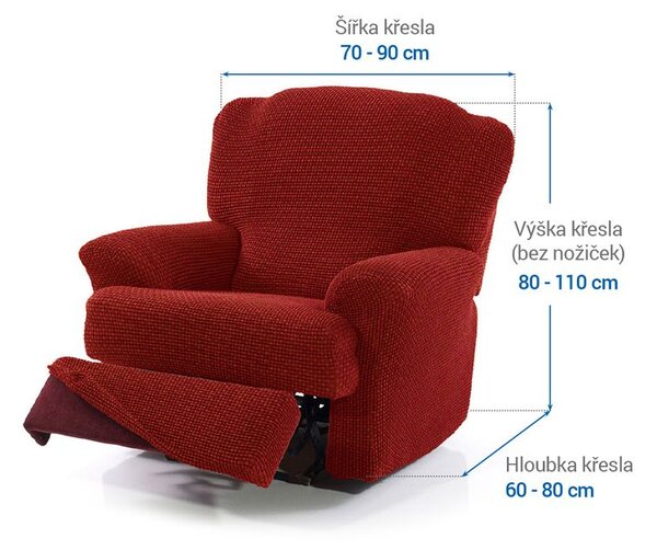 Super strečové potahy NIAGARA cihlová relaxační křeslo ( š.70 - 90 cm)