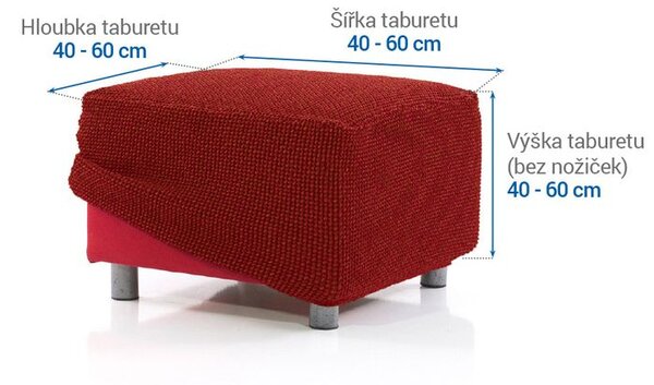 Super strečové potahy NIAGARA cihlová taburet (40 - 60 cm)