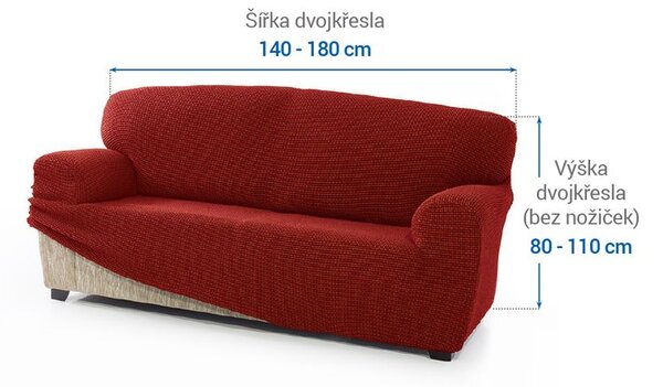 Super strečové potahy NIAGARA cihlová dvojkřeslo (š. 140 - 180 cm)