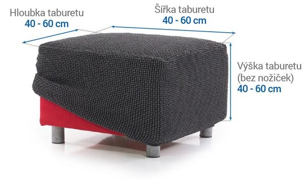 Super strečové potahy NIAGARA antracitová taburet (40 - 60 cm)