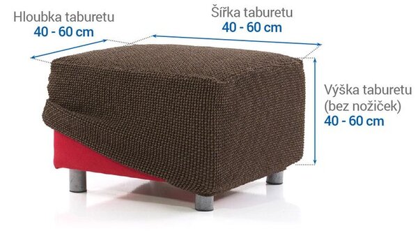 Super strečové potahy NIAGARA tabáková taburet (40 - 60 cm)