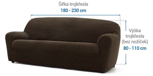 Super strečové potahy NIAGARA tabáková trojkřeslo (š. 180 - 230 cm)