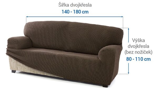 Super strečové potahy NIAGARA tabáková dvojkřeslo (š. 140 - 180 cm)