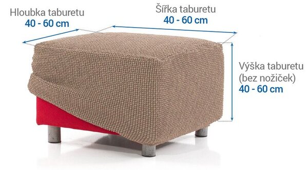 Super strečové potahy NIAGARA oříšková taburet (40 - 60 cm)