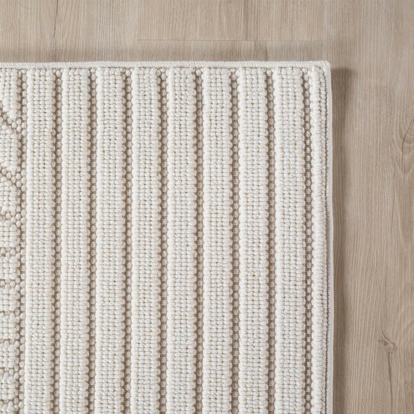 Ayyildiz, Kusový koberec Helix 2201 cream kruh, 80x80, bílá, chodba / předsíň