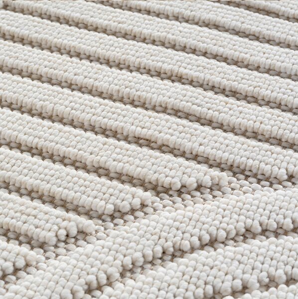 Ayyildiz, Kusový koberec Helix 2201 cream kruh, 80x80, bílá, chodba / předsíň