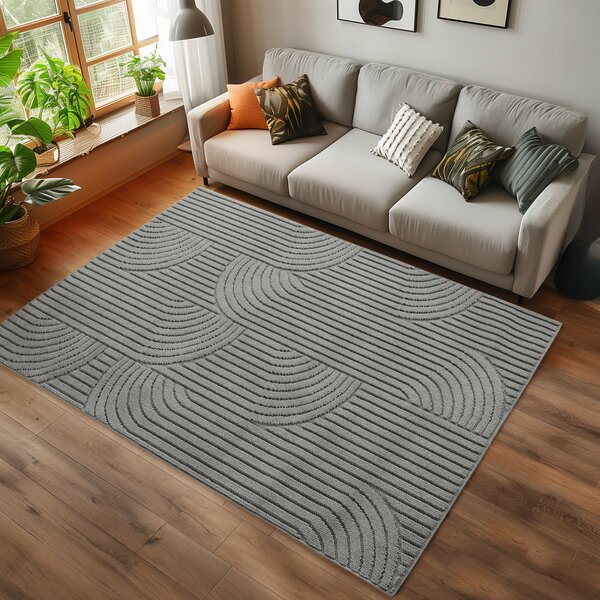 Ayyildiz, Kusový koberec Helix 2201 silver, 60x110, šedá, chodba / předsíň