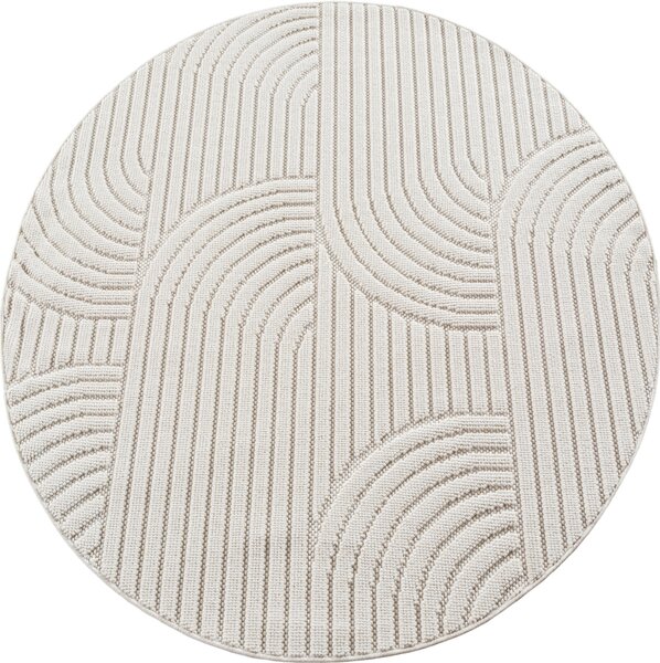 Ayyildiz, Kusový koberec Helix 2201 cream kruh, 80x80, bílá, chodba / předsíň