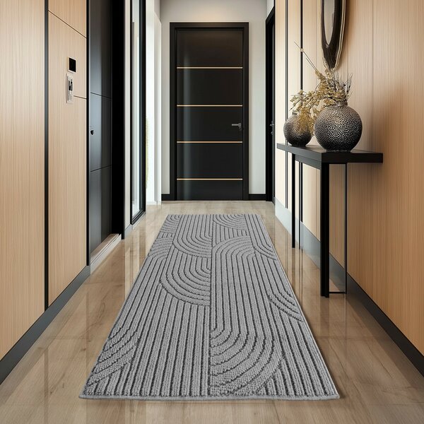 Ayyildiz, Kusový koberec Helix 2201 silver, 60x110, šedá, chodba / předsíň
