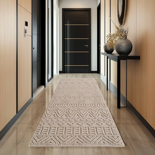 Ayyildiz, Kusový koberec Helix 2202 beige, 60x110, béžová, chodba / předsíň
