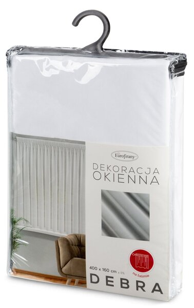 ZÁCLONA NA PÁSCE DEBRA 400X160 CM BÍLÁ