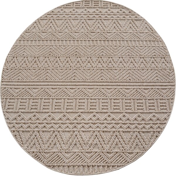 Ayyildiz, Kusový koberec Helix 2202 beige kruh, 120x120, béžová, chodba / předsíň
