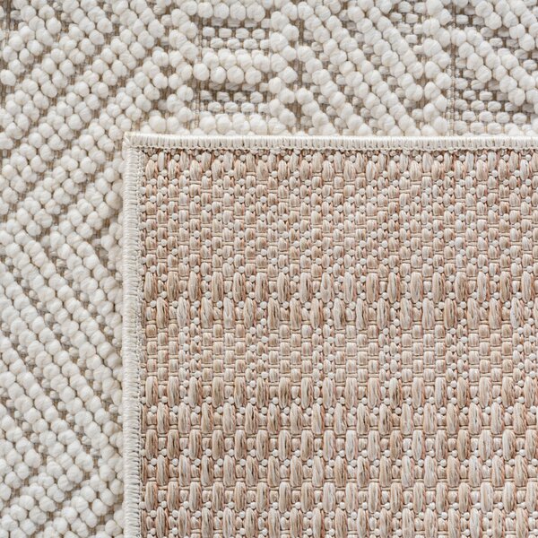 Ayyildiz, Kusový koberec Helix 2202 cream kruh, 120x120, béžová, chodba / předsíň