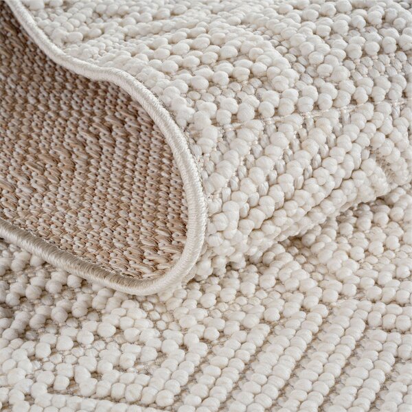 Ayyildiz, Kusový koberec Helix 2202 cream kruh, 120x120, béžová, chodba / předsíň