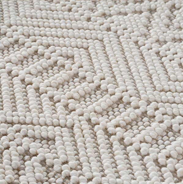 Ayyildiz, Kusový koberec Helix 2202 cream kruh, 120x120, béžová, chodba / předsíň