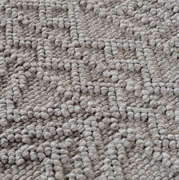 Ayyildiz, Kusový koberec Helix 2202 silver kruh, 120x120, šedá, chodba / předsíň