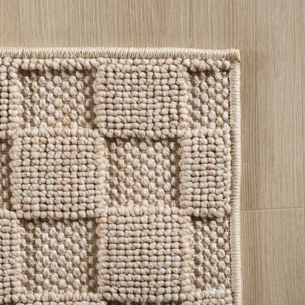 Ayyildiz, Kusový koberec Helix 2203 beige kruh, 120x120, béžová, chodba / předsíň