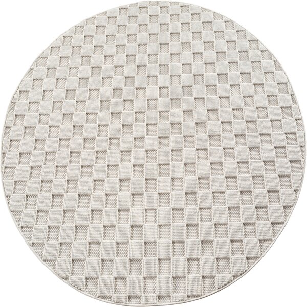 Ayyildiz, Kusový koberec Helix 2203 cream kruh, 120x120, bílá, chodba / předsíň