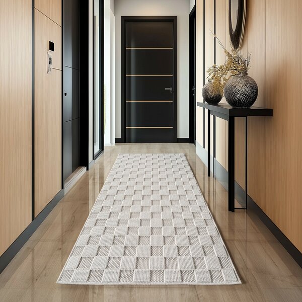 Ayyildiz, Kusový koberec Helix 2203 cream, 60x110, bílá, chodba / předsíň