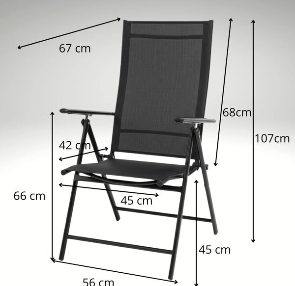 Vikio Zahradní set 205x90 pro 8 osob V138 černá