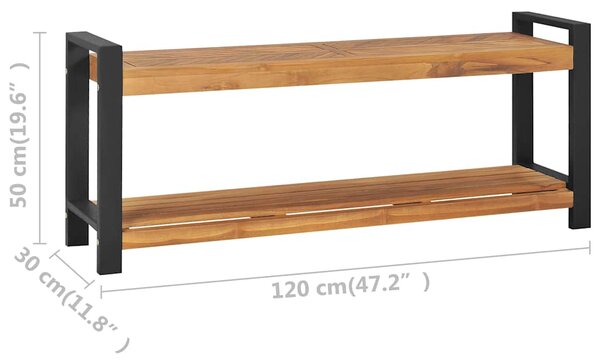 Lavice 120 cm masivní teakové dřevo 325274