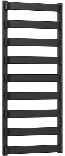 Koupelnový radiátor Adriano - boční připojení - 520 W - černá matná - 1200x500 mm