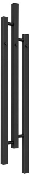 Koupelnový radiátor Fabiano - háčky na ručníky - boční připojení - 251 W - černá matná - 1200x220 mm