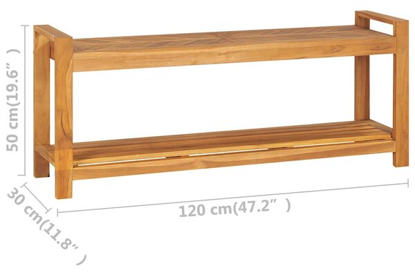 Lavice 120 cm masivní teakové dřevo 325276