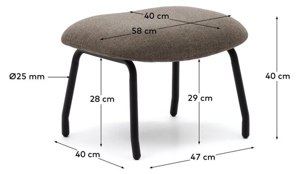 Hnědý taburet Belina – Kave Home