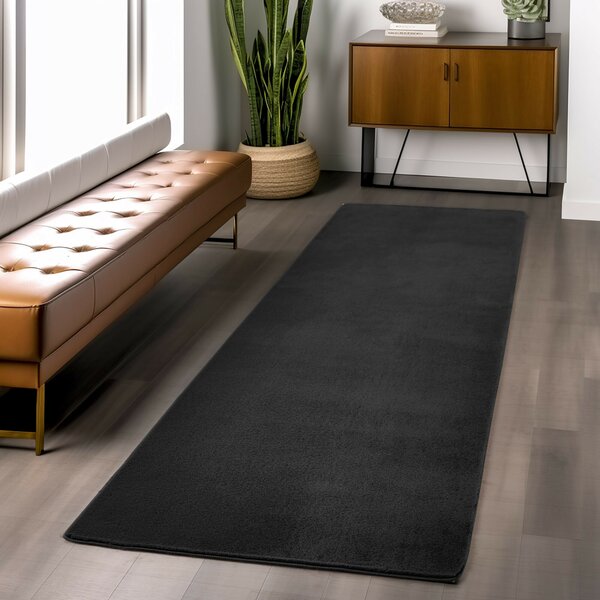 Ayyildiz, Kusový koberec Joy 1400 black, 60x100, černá, chodba / předsíň