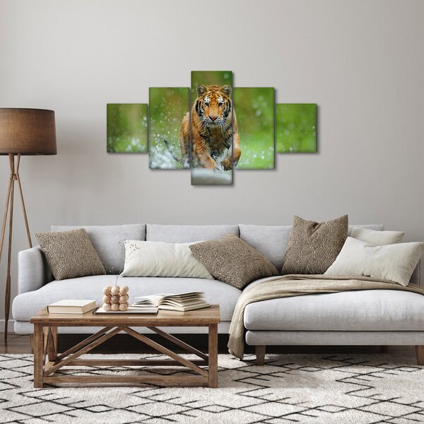 Obraz - Běžící tygr (125x70 cm)