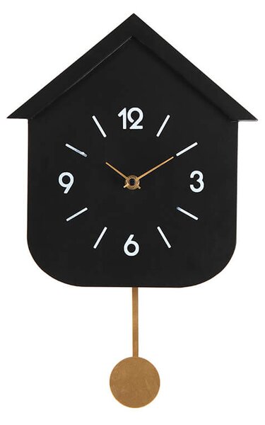 Nástěnné hodiny s kyvadlem pendulo černé