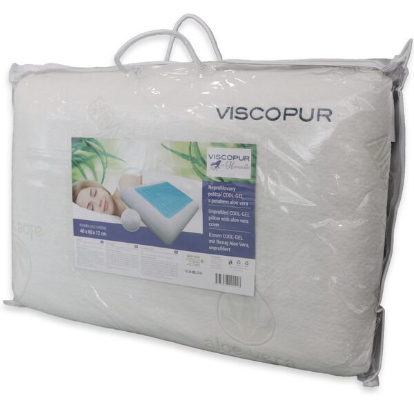 VISCOPUR Anatomický polštář VISCOPUR COOL GEL s gelovou vrstvou neprofilovaný 40x60cm