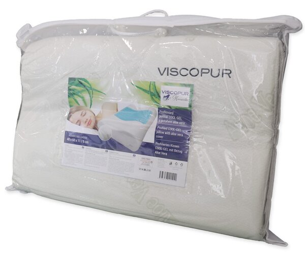 VISCOPUR Anatomický polštář VISCOPUR® COOL GEL s gelovou vrstvou profilovaný - 30x50 cm