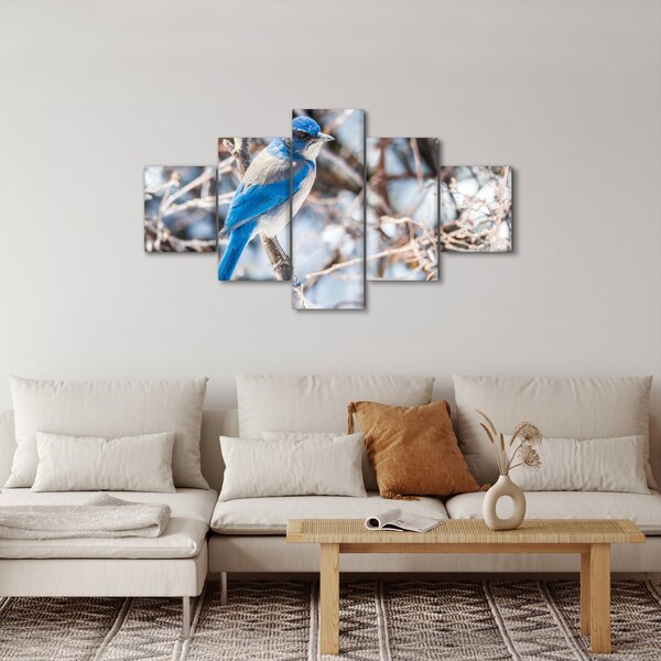 Obraz - Zimní ptáček (125x70 cm)