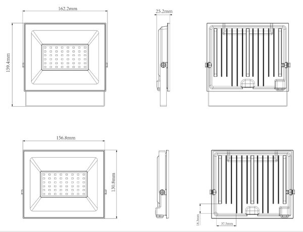 LED reflektor 50W 4500 lm - voděodolný neutrální bílá 4000K BERGE